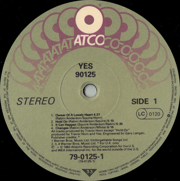 Yes - 90125 | ATCO Records (790125-1) - 3 Yes - 90125 | ATCO Records (790125-1) - 3