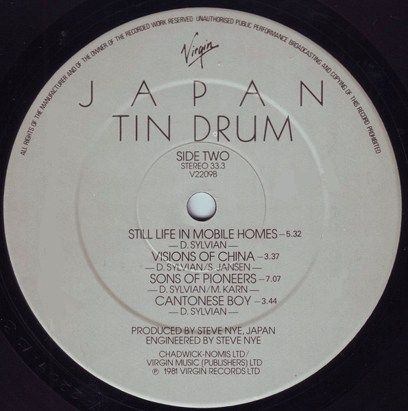 Japan - Tin Drum | Virgin (V2209) - 4