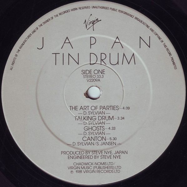Japan - Tin Drum | Virgin (V2209) - 3