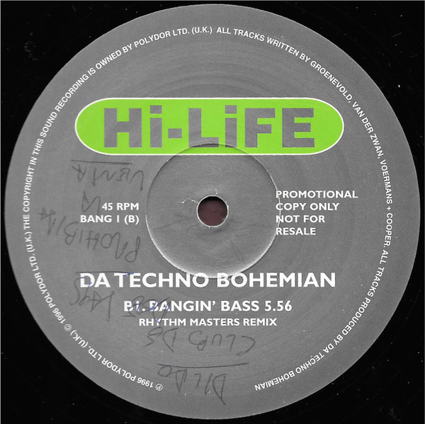 Da Techno Bohemian - Bangin' Bass | Hi Life Recordings (BANG 1/2) - 3
