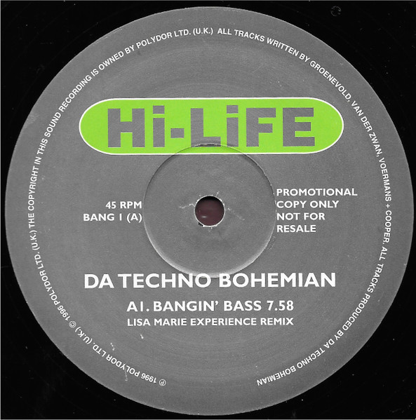 Da Techno Bohemian - Bangin' Bass | Hi Life Recordings (BANG 1/2) - 2