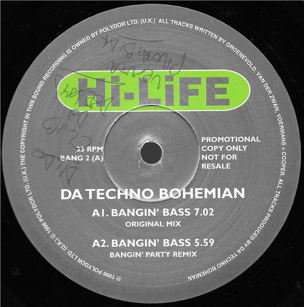 Da Techno Bohemian - Bangin' Bass | Hi Life Recordings (BANG 1/2) - 4
