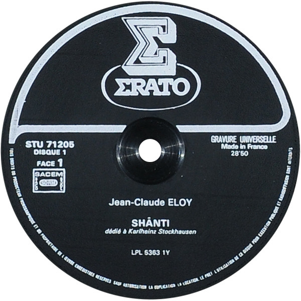 Jean-Claude Eloy - Shānti | Erato (STU 71205/6) - 4 Jean-Claude Eloy - Shānti | Erato (STU 71205/6) - 4