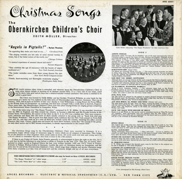Obernkirchen Children's Choir - Christmas Songs | Angel Records (65021) - 2