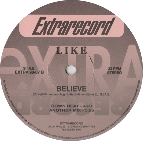 Like - Believe | Extrarecord (EXTRA 98-07) - main Like - Believe | Extrarecord (EXTRA 98-07) - main