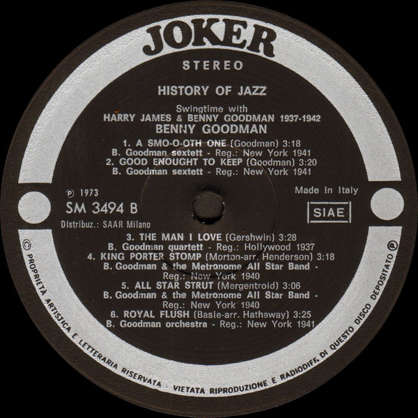 Harry James & Benny Goodman - Swingtime With Harry James & Benny Goodman 1937-1942 | Joker (SM 3494) - 4 Harry James & Benny Goodman - Swingtime With Harry James & Benny Goodman 1937-1942 | Joker (SM 3494) - 4