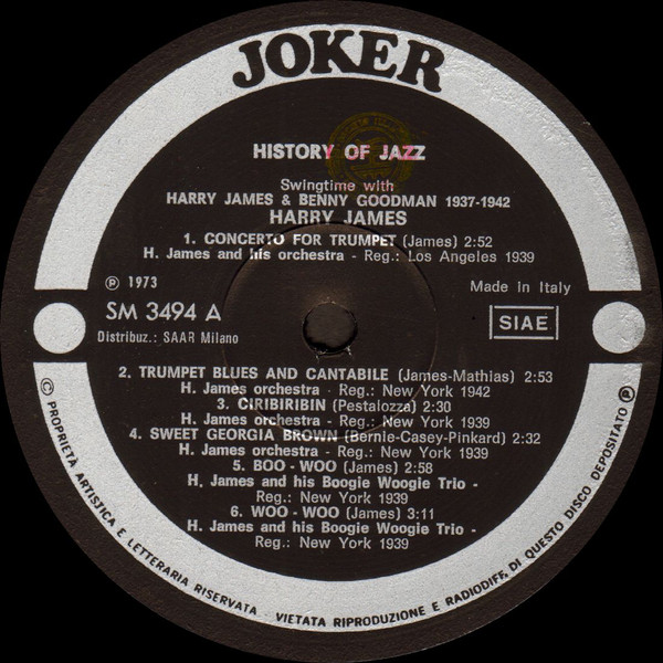 Harry James & Benny Goodman - Swingtime With Harry James & Benny Goodman 1937-1942 | Joker (SM 3494) - 3 Harry James & Benny Goodman - Swingtime With Harry James & Benny Goodman 1937-1942 | Joker (SM 3494) - 3