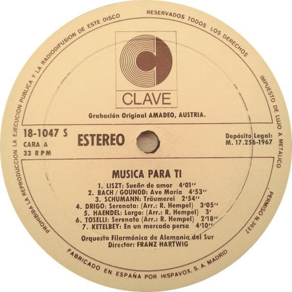 Various - Musica Para Ti | Clave (18-1047) - 4