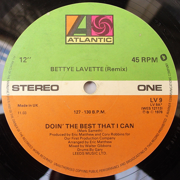 Bettye Lavette - Doin' The Best That I Can (Remix) | Atlantic (LV 9) - 2