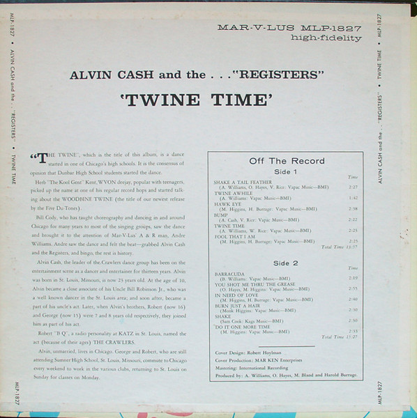 Alvin Cash & The Registers - Twine Time | Mar-v-lus Records (MLP 1827) - 2 Alvin Cash & The Registers - Twine Time | Mar-v-lus Records (MLP 1827) - 2