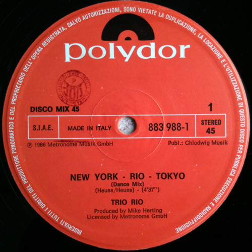 Trio Rio - New York - Rio - Tokyo | Polydor (883 988-1) - main Trio Rio - New York - Rio - Tokyo | Polydor (883 988-1) - main