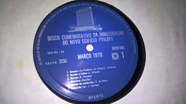 Various - Disco Comemorativo Da Inauguração Do Novo Edifício Philips | Philips (6830 001/6831 001) - 3 Various - Disco Comemorativo Da Inauguração Do Novo Edifício Philips | Philips (6830 001/6831 001) - 3