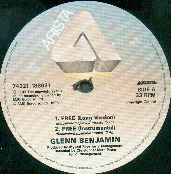 Glenn Benjamin - Free | Arista (74321 18863 1) - 3
