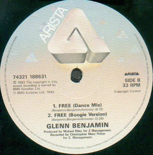 Glenn Benjamin - Free | Arista (74321 18863 1) - 4