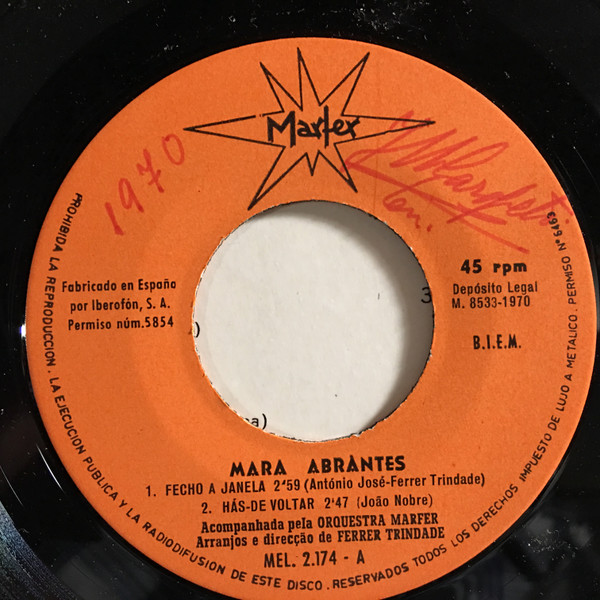 Mara Abrantes - Fecho A Janela | Marfer (MEL. 2-174) - 3