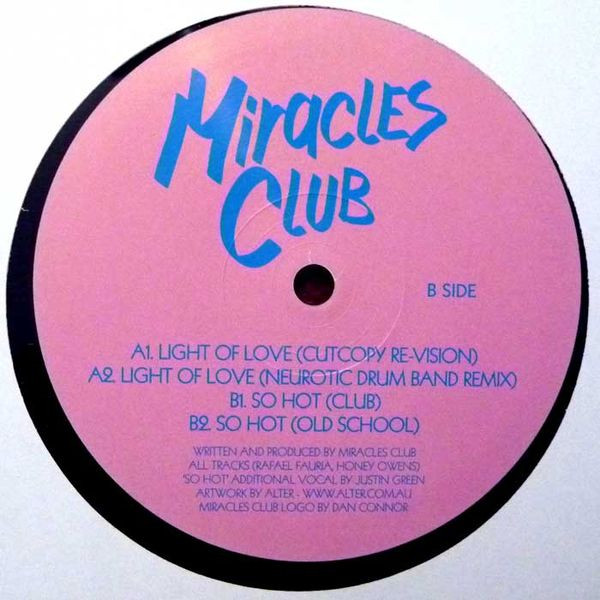 The Miracles Club - Light Of Love / So Hot | Cutters (CUTTERS009) - main