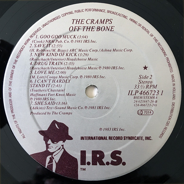 The Cramps - ...Off The Bone | I.R.S. Records (466723 1) - 4