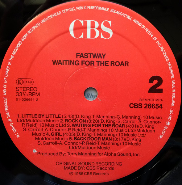 Fastway - Waiting For The Roar | CBS (CBS 26654) - 4 Fastway - Waiting For The Roar | CBS (CBS 26654) - 4