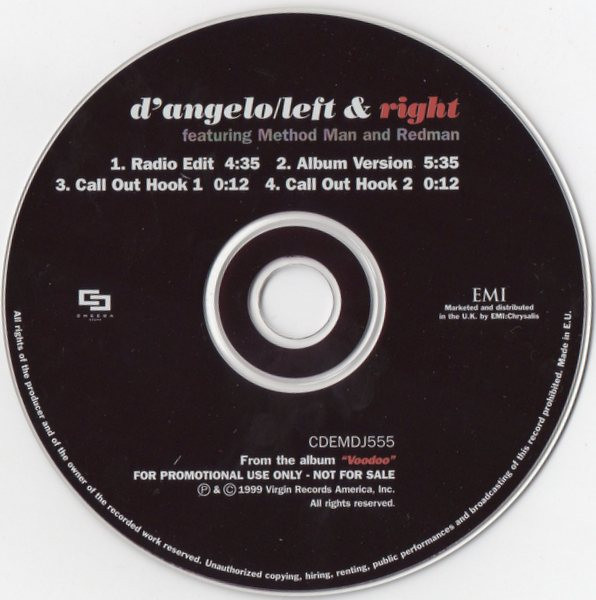 D'Angelo Featuring Method Man & Redman - Left & Right | EMI (CDEMDJ555) - 3