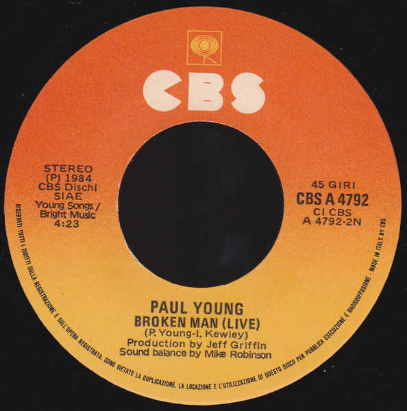 Paul Young - I'm Gonna Tear Your Playhouse Down | CBS (CBS A 4792) - 4