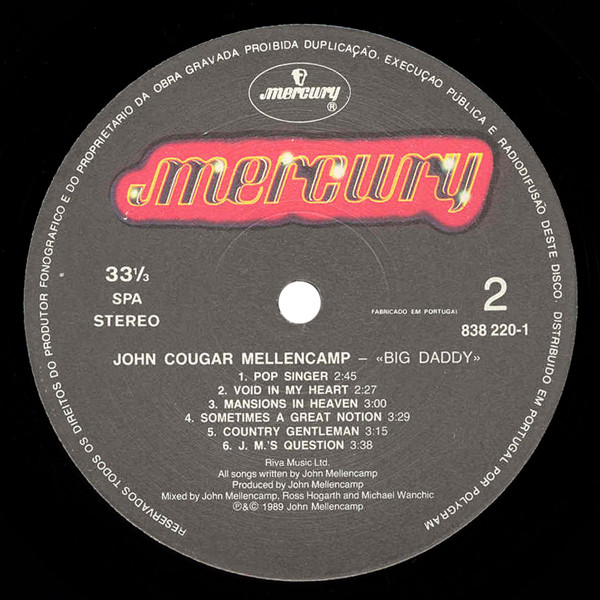 John Cougar Mellencamp - Big Daddy | Mercury (838 220-1) - 4