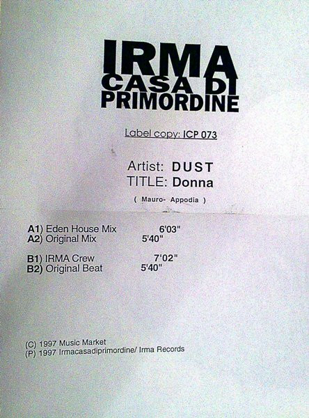 Dust - Donna | Irma CasaDiPrimordine (ICP 073) - 2