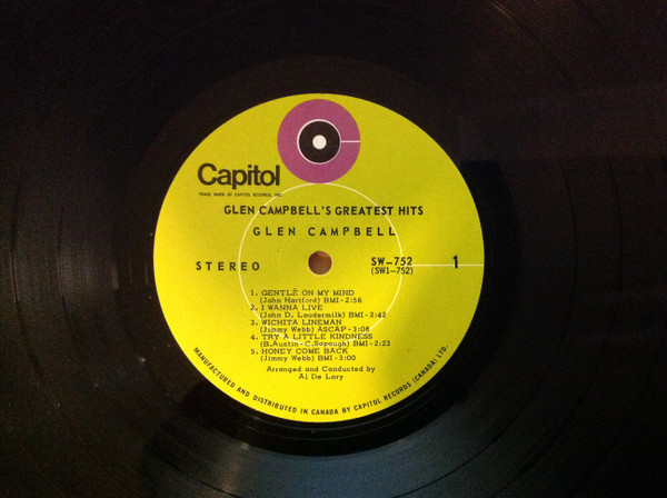 Glen Campbell - Glen Campbell's Greatest Hits | Capitol Records (SW-752) - 2 Glen Campbell - Glen Campbell's Greatest Hits | Capitol Records (SW-752) - 2