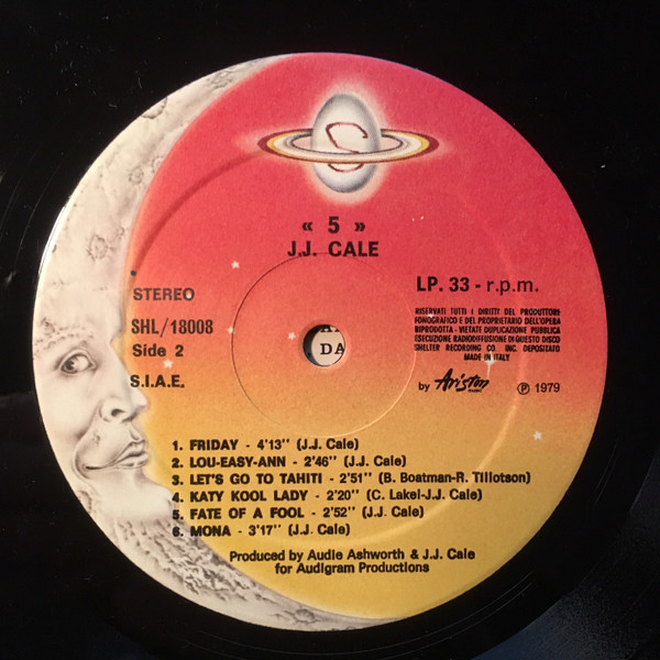 J.J. Cale - 5 | Shelter Records (SHL/18008) - 3 J.J. Cale - 5 | Shelter Records (SHL/18008) - 3