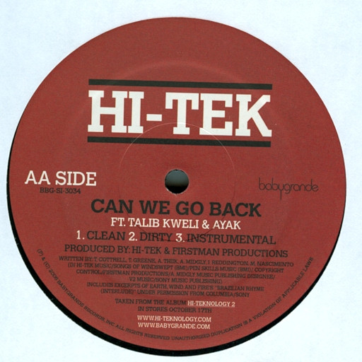 Hi-Tek - Where It Started At [NY] / Can We Go Back | Babygrande (BBG-SI-3034) - 3