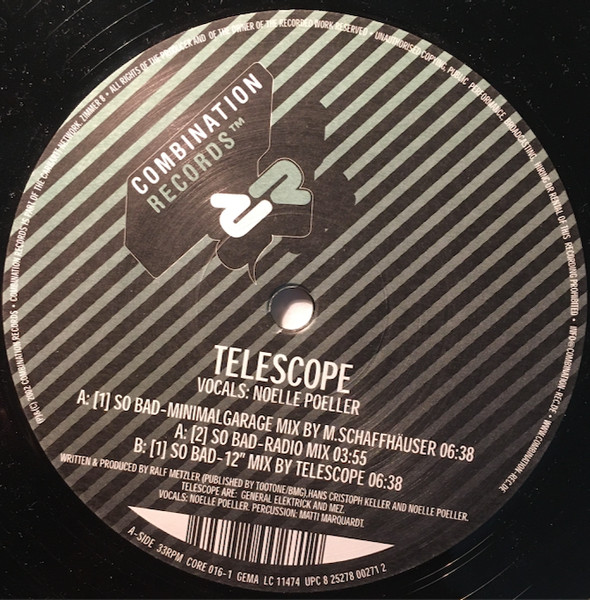Telescope - So Bad | Combination Records (CORE 016-1) - 3