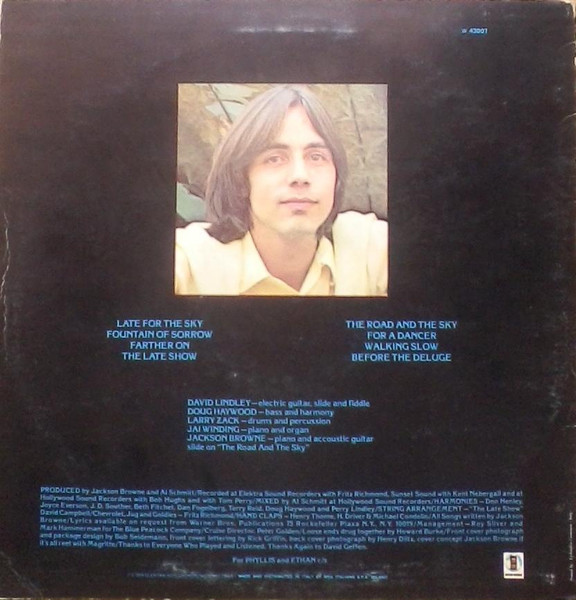 Jackson Browne - Late For The Sky | Asylum Records (W 43007) - 2