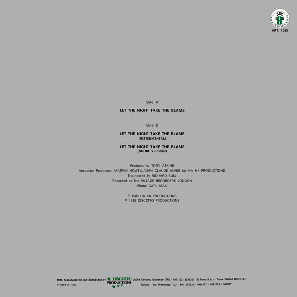 501's Featuring Desiree Heslop - Let The Night Take The Blame | Il Discotto Productions (ART 1058) - main