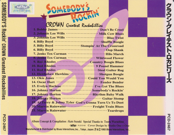 Various - Somebody's Rockin' - Crown Greatest Rockabillies | P-Vine Records (PCD-2467) - 3