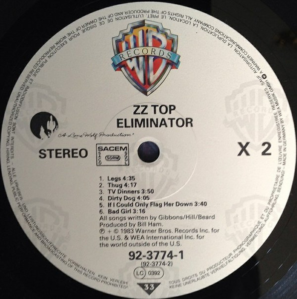 ZZ Top - Eliminator | Warner Bros. Records (92-3774-1) - 4 ZZ Top - Eliminator | Warner Bros. Records (92-3774-1) - 4
