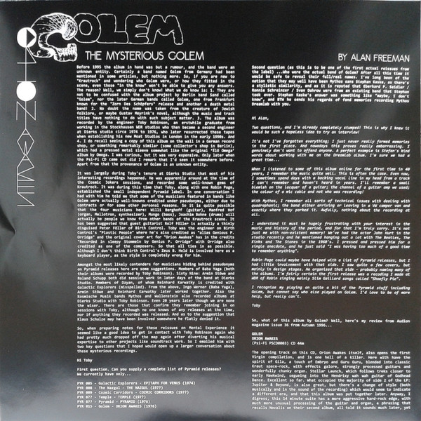 Golem - Orion Awakes LP | Mental Experience (MENT006) - 3