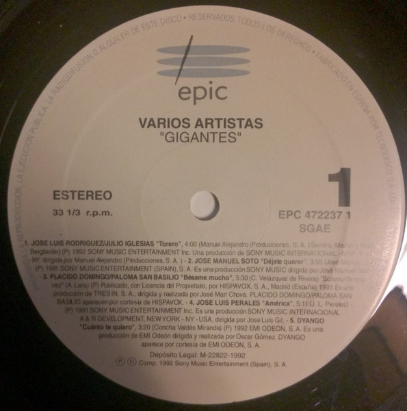 Various - Gigantes | Epic (EPC 472237 1) - 3 Various - Gigantes | Epic (EPC 472237 1) - 3