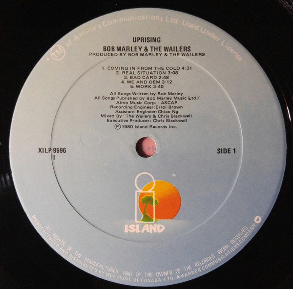 Bob Marley & The Wailers - Uprising | Island Records (XILP 9596) - 3