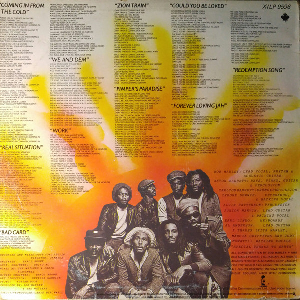 Bob Marley & The Wailers - Uprising | Island Records (XILP 9596) - 2