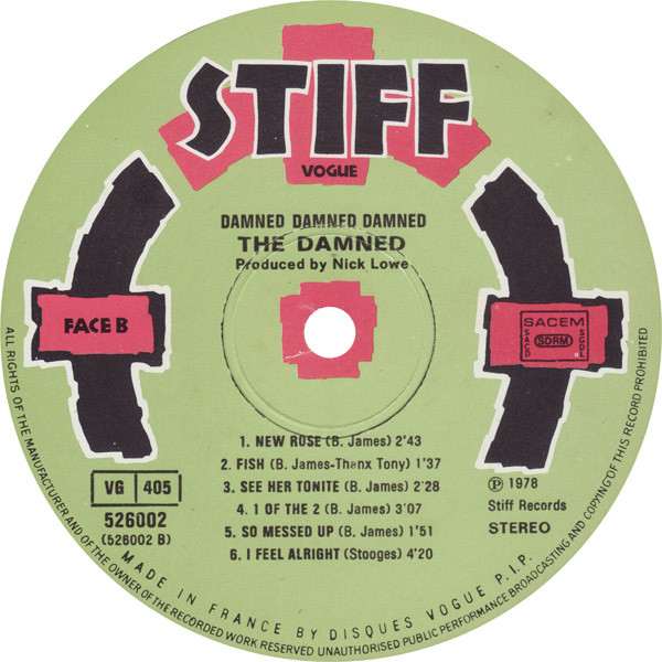 The Damned - Damned Damned Damned | Stiff Vogue (526002) - 4 The Damned - Damned Damned Damned | Stiff Vogue (526002) - 4