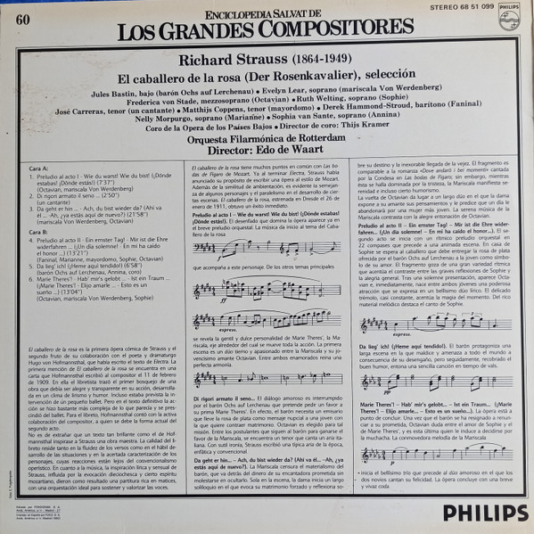 Richard Strauss - Edo de Waart , Rotterdams Philharmonisch Orkest - El Caballero De La Rosa (Selección) | Philips (68 51 099) - 2 Richard Strauss - Edo de Waart , Rotterdams Philharmonisch Orkest - El Caballero De La Rosa (Selección) | Philips (68 51 099) - 2