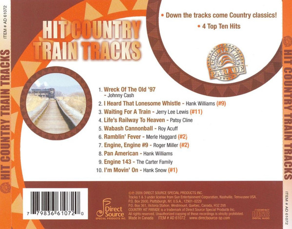 Various - Hit Country Train Tracks | Direct Source Special Products Inc. (ITEM # AD 61072) - 2 Various - Hit Country Train Tracks | Direct Source Special Products Inc. (ITEM # AD 61072) - 2