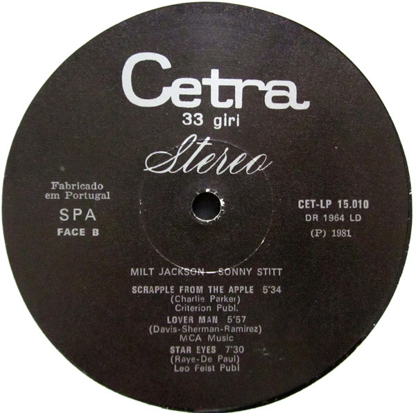 Sonny Stitt , Milt Jackson - Loose Walk | Cetra (CET-LP 15.010) - 4