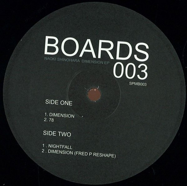 Naoki Shinohara - Dimension EP | Soul People Music (SPMB 003) - main