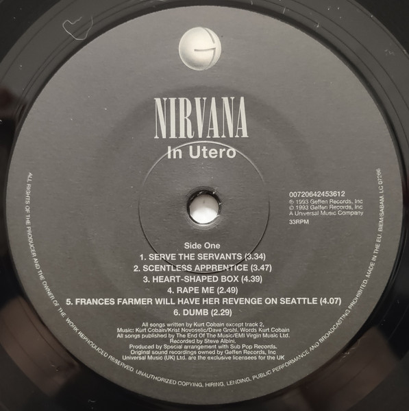 Nirvana - In Utero | Geffen Records (0720642453612) - 3