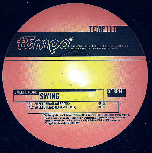 Swing - Sweet Dreams | Tempo Records (TEMP11T) - 2