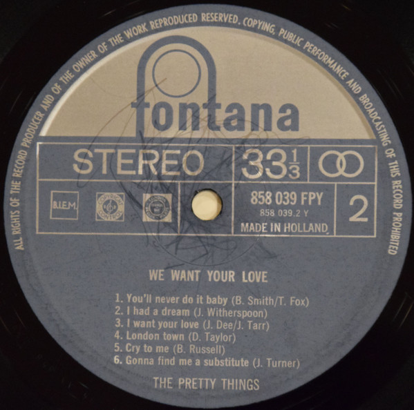 The Pretty Things - We Want Your Love | Fontana (858 039 FPY) - 4 The Pretty Things - We Want Your Love | Fontana (858 039 FPY) - 4