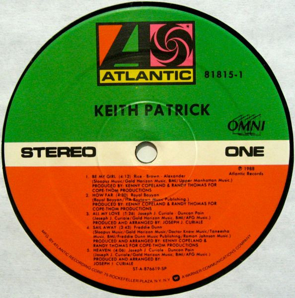 Keith Patrick - Keith Patrick | Atlantic (81815-1) - 3 Keith Patrick - Keith Patrick | Atlantic (81815-1) - 3