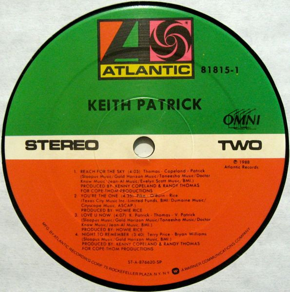 Keith Patrick - Keith Patrick | Atlantic (81815-1) - 4 Keith Patrick - Keith Patrick | Atlantic (81815-1) - 4