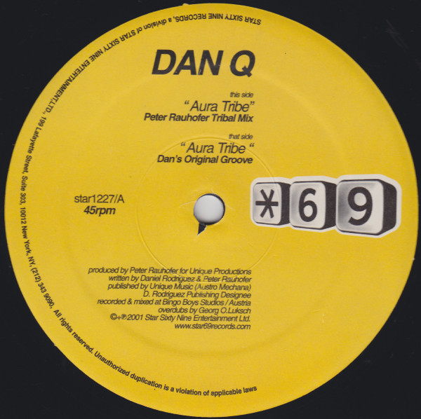 Peter Rauhofer presents DAN-Q - Aura Tribe (Can You Feel It) | Star 69 Records (star1227)