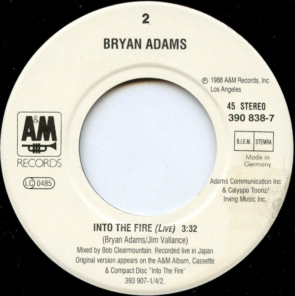 Bryan Adams - There Will Never Be Another Tonight | A&M Records (390 838-7) - 4 Bryan Adams - There Will Never Be Another Tonight | A&M Records (390 838-7) - 4